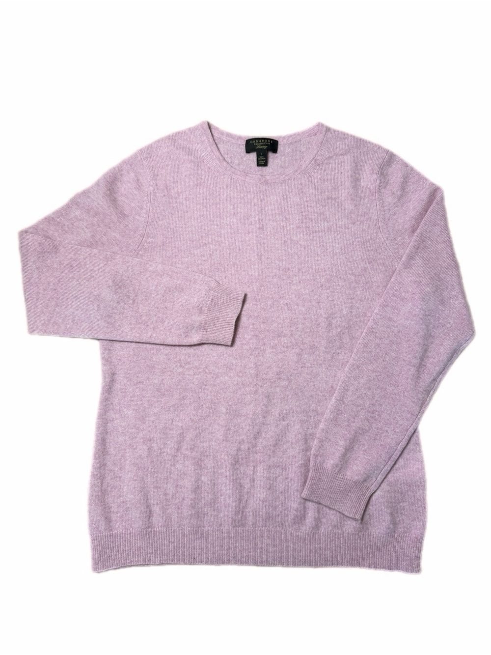 Charter Club Luxury 100% Cashmere Crewneck Sweater In Soft Pink Size L